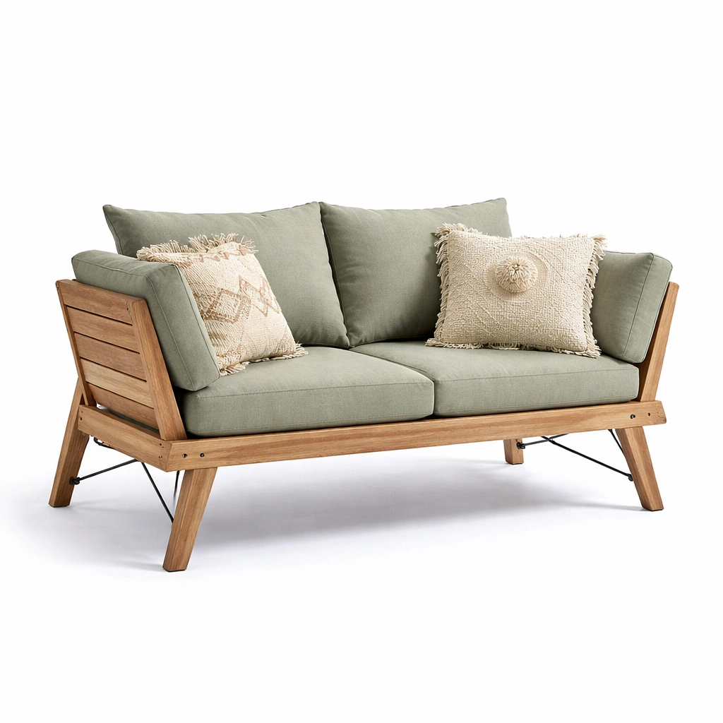 Zweisitzer Sofa mit Holzrahmen-aethonliving