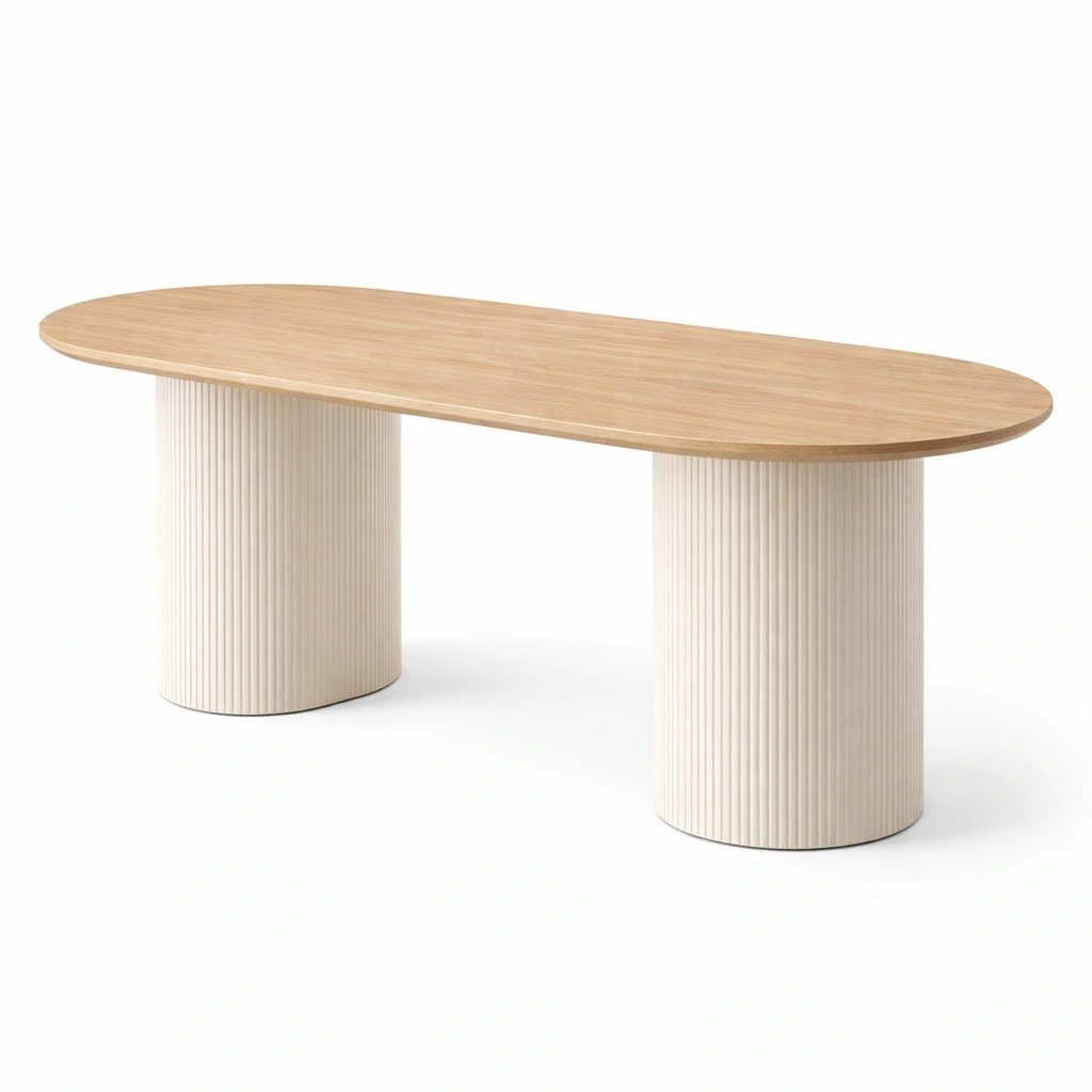 Ovaler Esstisch mit Saeulenfuss-aethonliving