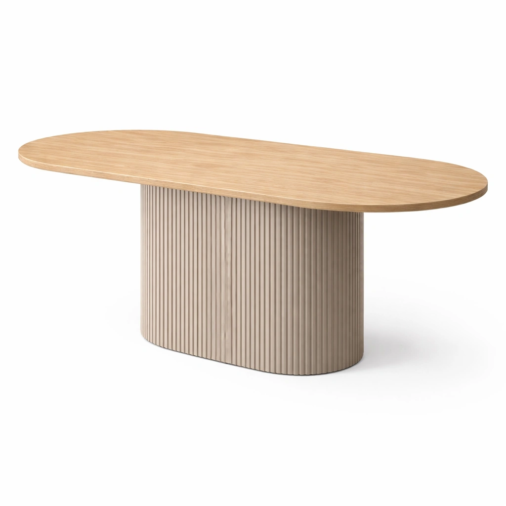 Ovaler Esstisch mit strukturierter Basis-aethonliving