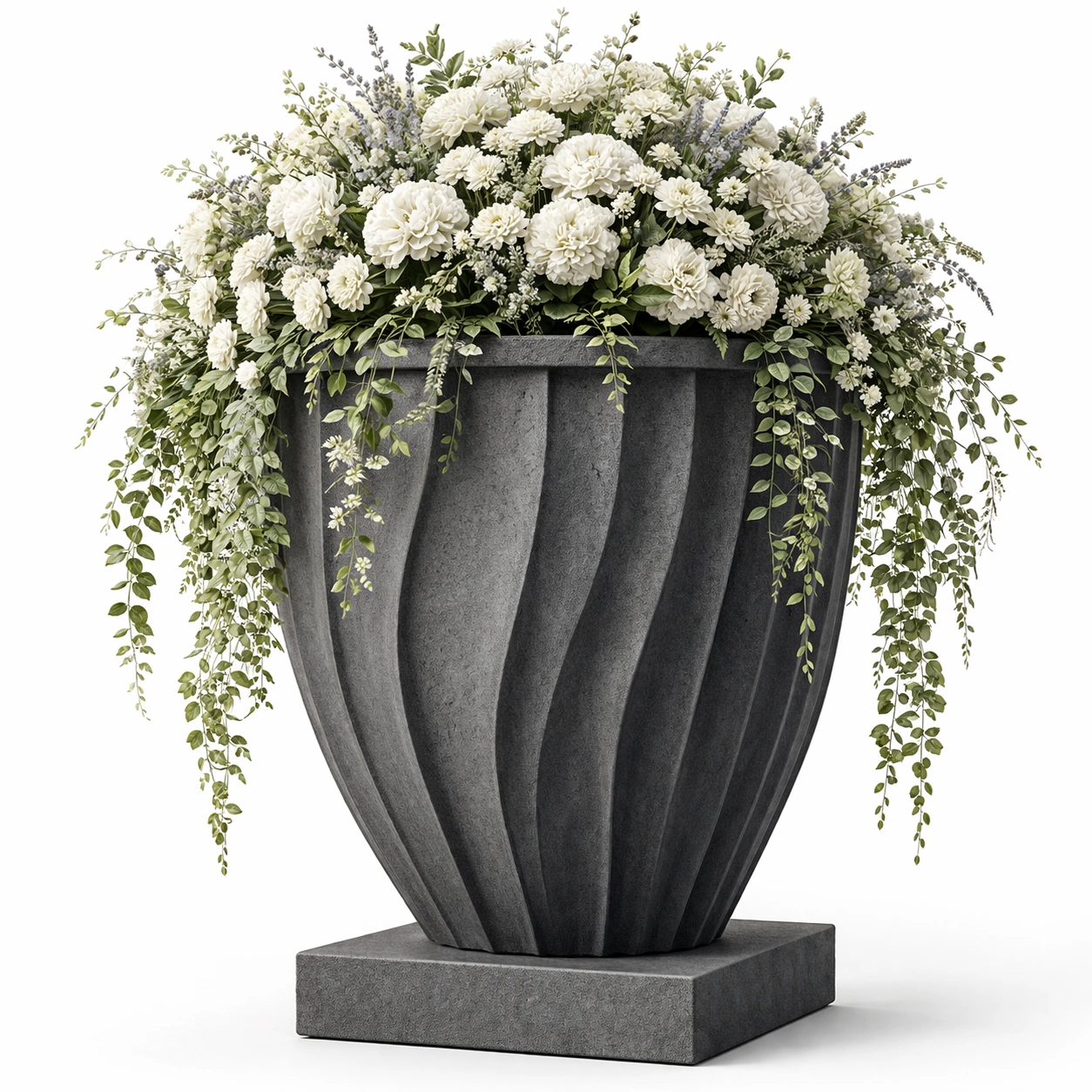 Pflanzkuebel gross eckig modern mit Struktur stabil wetterfest fuer Garten Terrasse Balkon langlebig dekorativ fuer Blumen und Pflanzen vielseitig nutzbar geeignet-avelnario