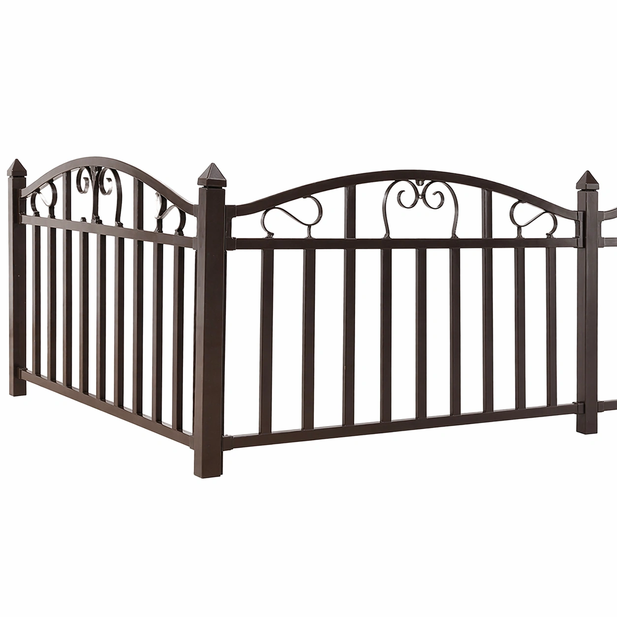 Metall Gartenzaun dekorativ stabil wetterfest fuer Garten Terrasse Grundstueck Abgrenzung langlebig robust mit klassischem Design vielseitig einsetzbar