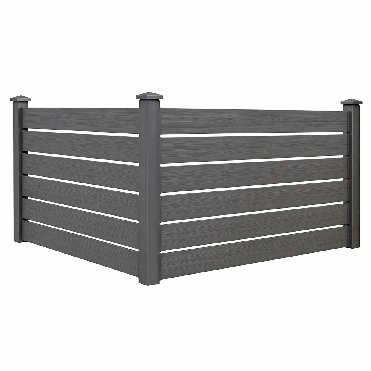 Moderner Sichtschutzzaun horizontal stabil wetterfest fuer Garten Terrasse langlebig robust dekorativ fuer Privatsphaere und Abgrenzung im Aussenbereich geeignet