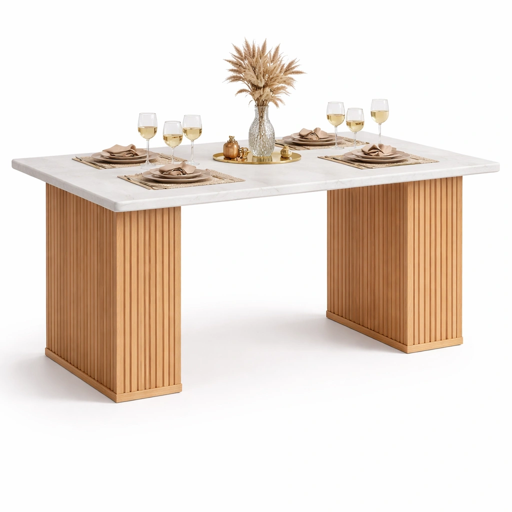 Esstisch Design Marmoroptik Natur-arvinoz