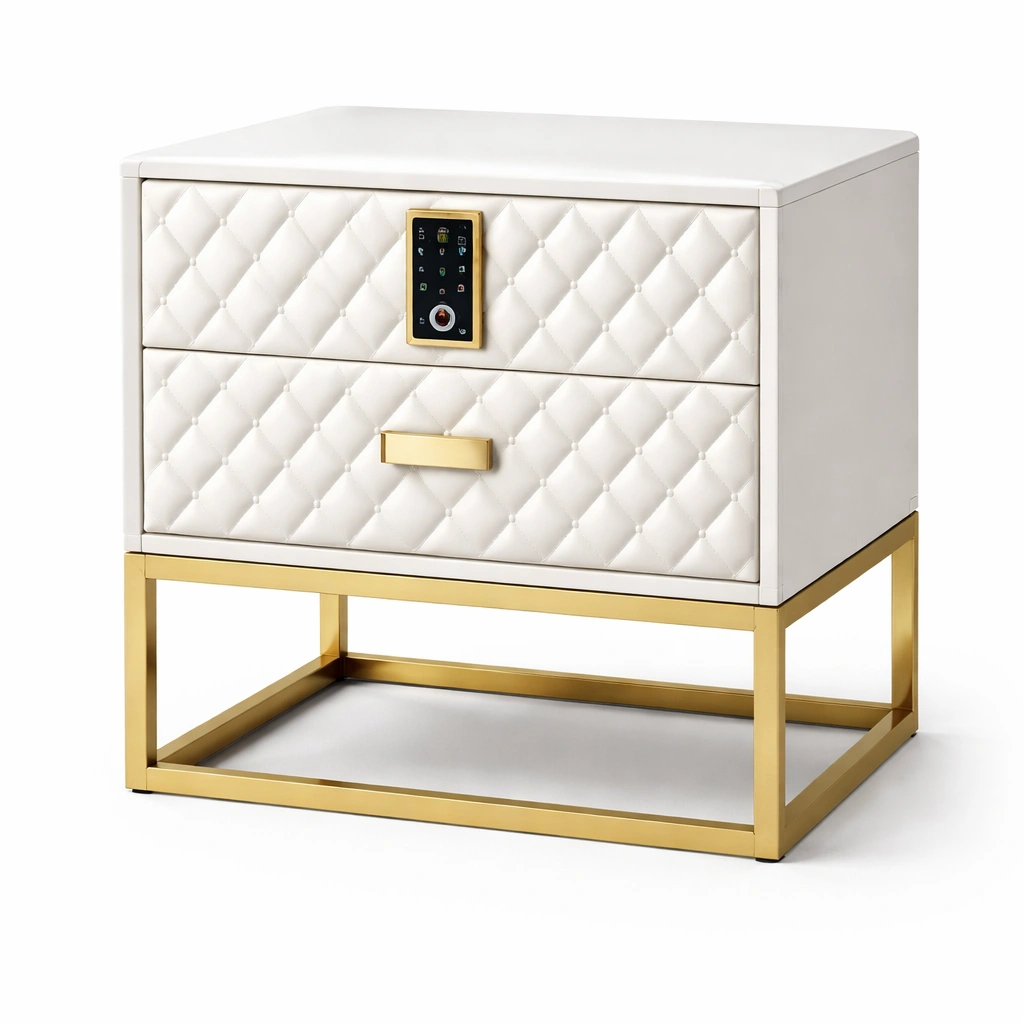 Nachttisch Weiss Gold Luxus-arvinoz