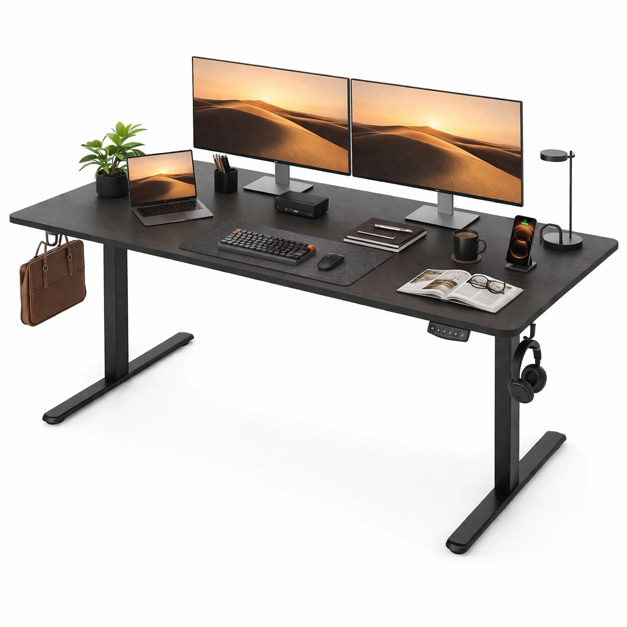 Elektrischer Schreibtisch Schwarz Gross-arvinoz