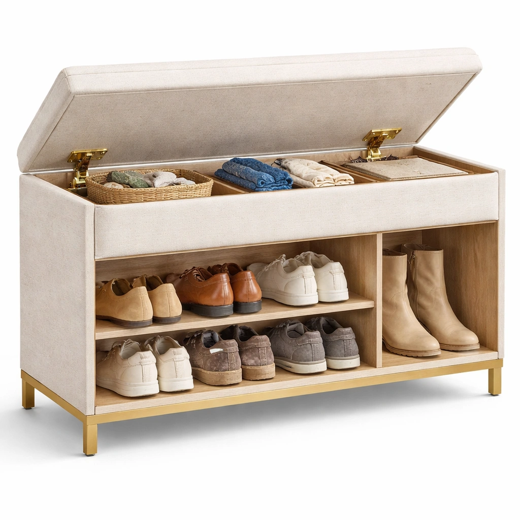 Schuhbank Gepolstert Beige Modern-arvinoz