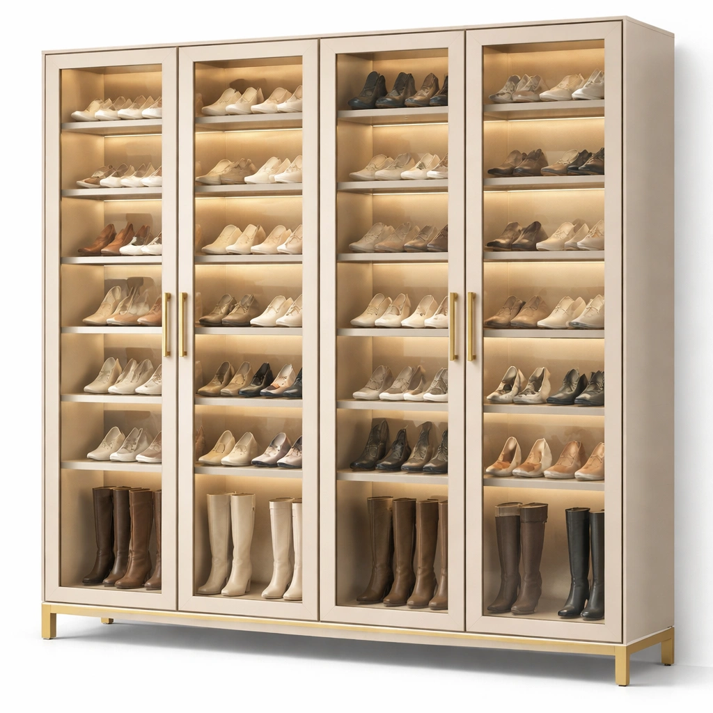 Schuhschrank Glas Beige Luxus-arvinoz