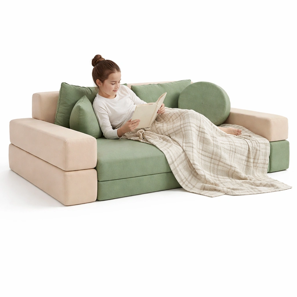 Schlafsofa Stoff Gruen Modern-arvinoz