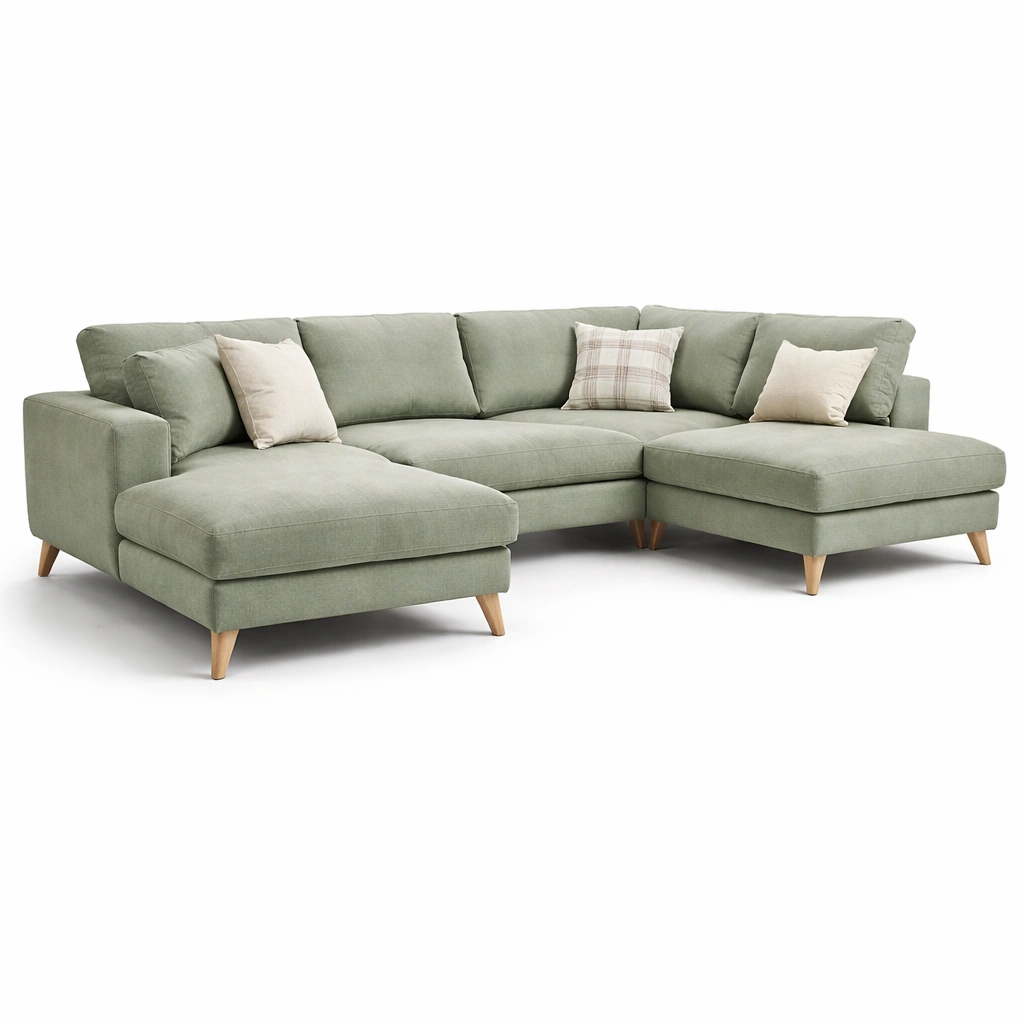 Ecksofa Stoff Gruen Gross-arvinoz