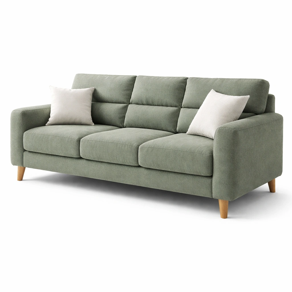 Sofa 3 Sitzer Stoff Gruen Modern-arvinoz