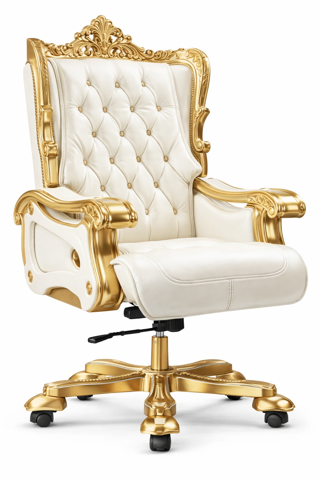 Buerostuhl Klassisch Weiss Gold-arvinoz
