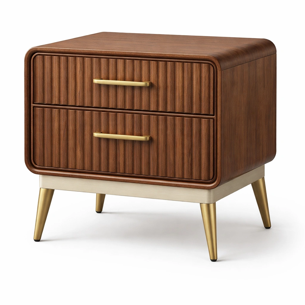 Bett mit stauraum braun holz und LED modern-selvariox