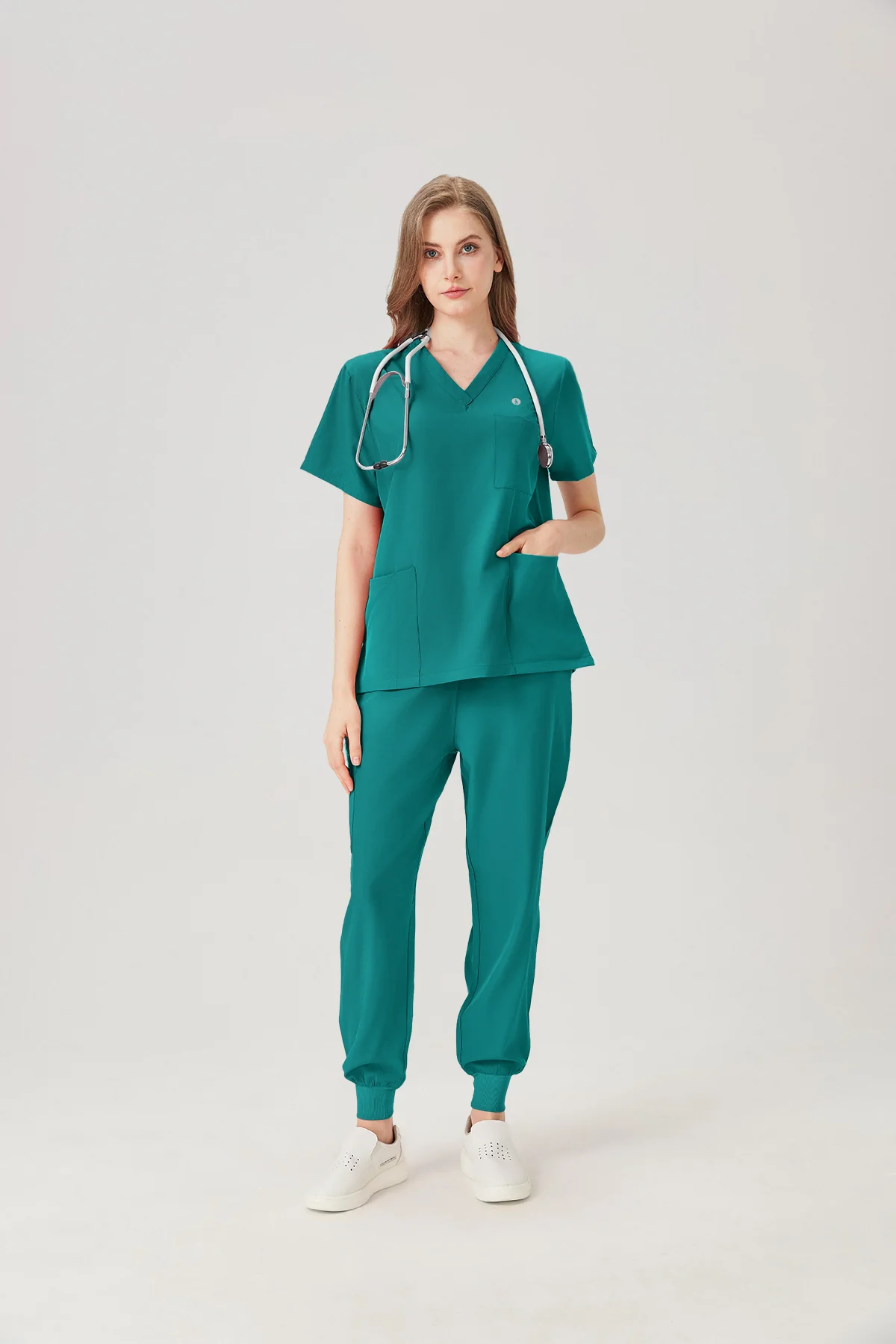 JelriSoFit Classic Uniformes Médicos - Mujer Verde Lima, Suave y elástico