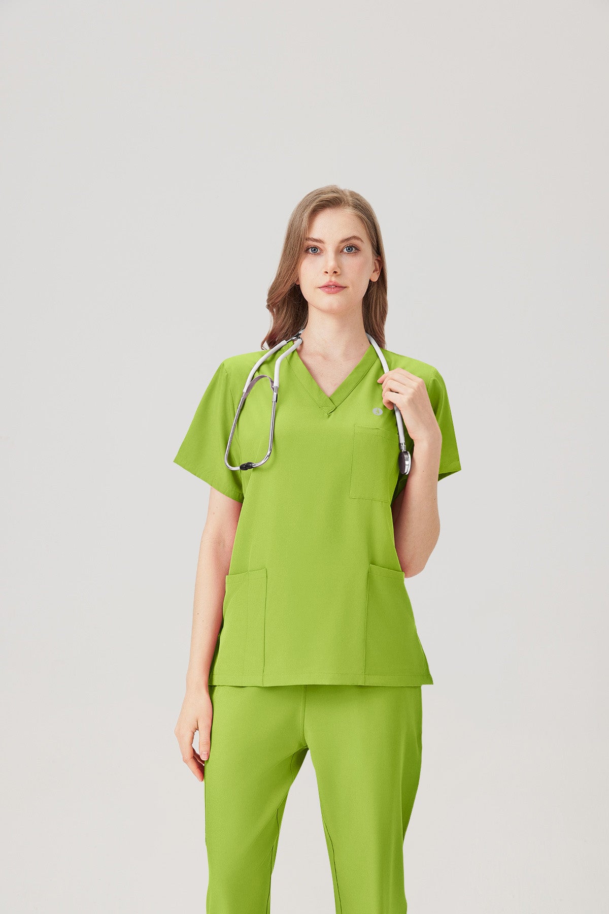 JelriSoFit Classic Uniformes Médicos - Mujer Verde Lima, Suave y elástico