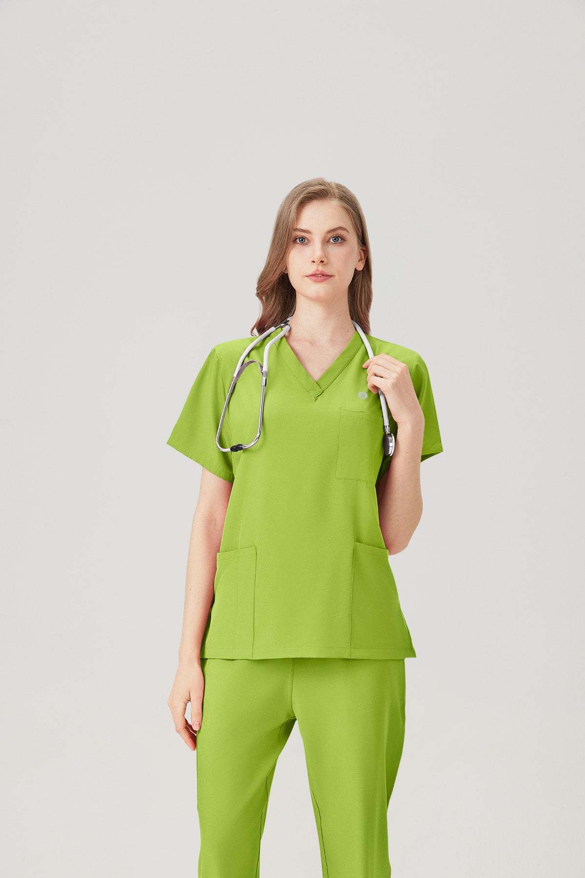 JelriSoFit Classic Uniformes Médicos - Mujer Verde Lima, Suave y elástico