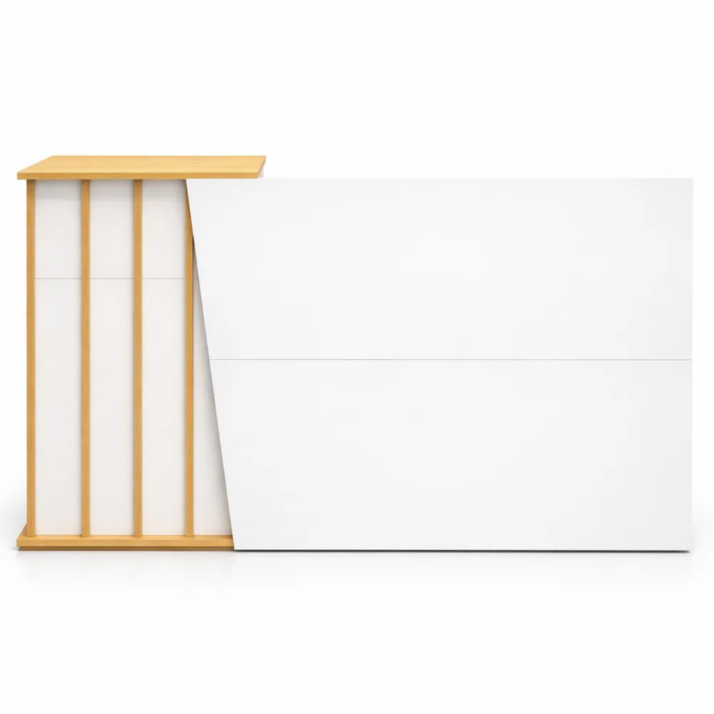 Bancone Reception con Cassetti Chiudibili e Spazio di Archiviazione