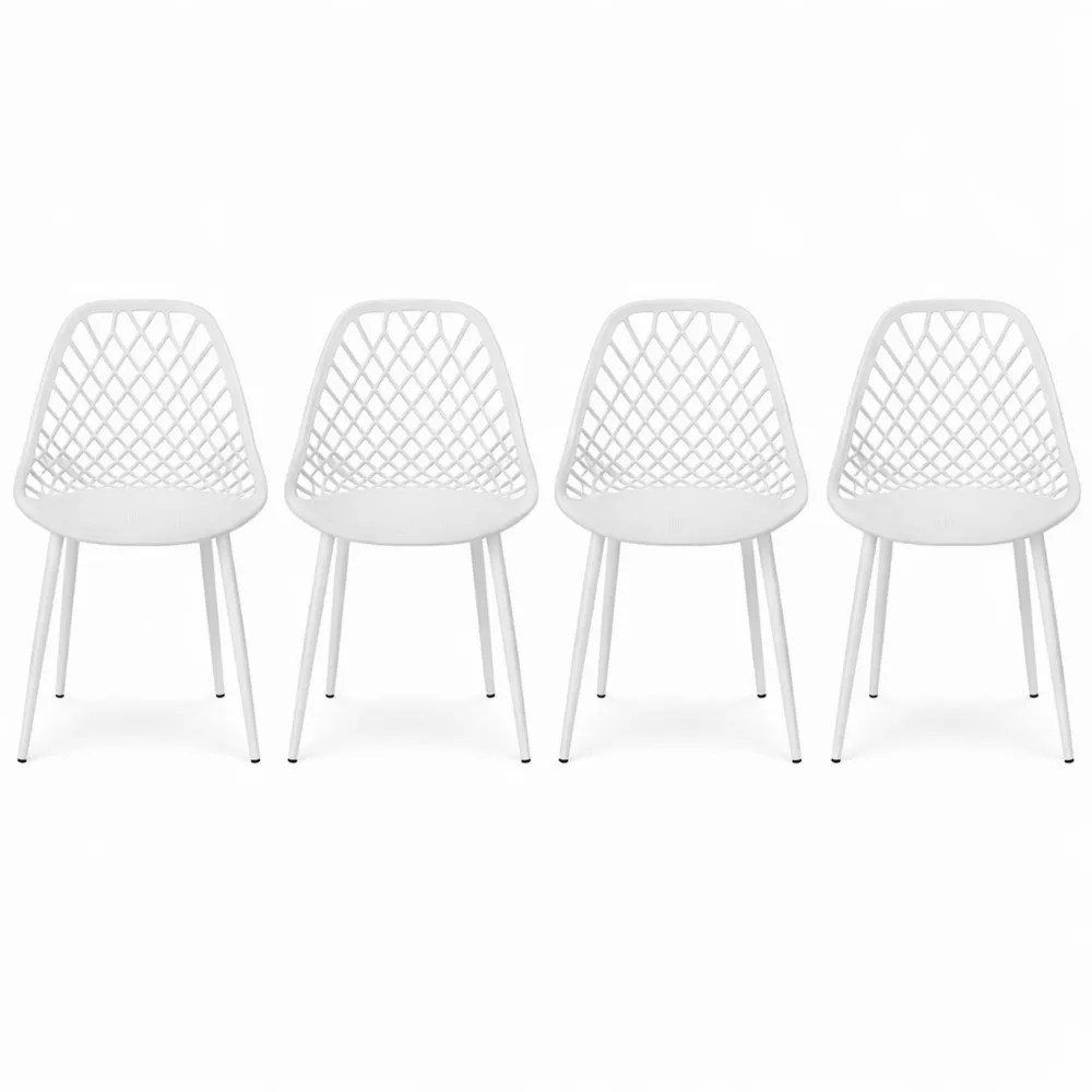 Set di 4 Sedie Moderne per Sala da Pranzo con Schienale Curvo