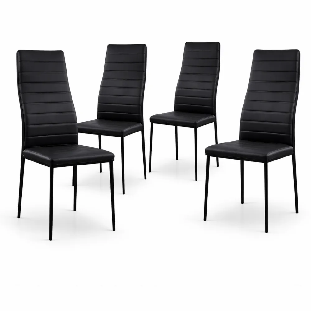 Set di 4 Sedie Moderne in Metallo per Sala da Pranzo e Ufficio