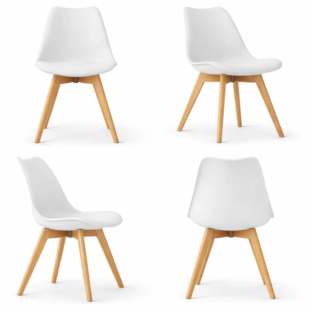 Set di 4 Sedie Moderne per Cucina con Gambe in Legno e Rivestimento Vellutato