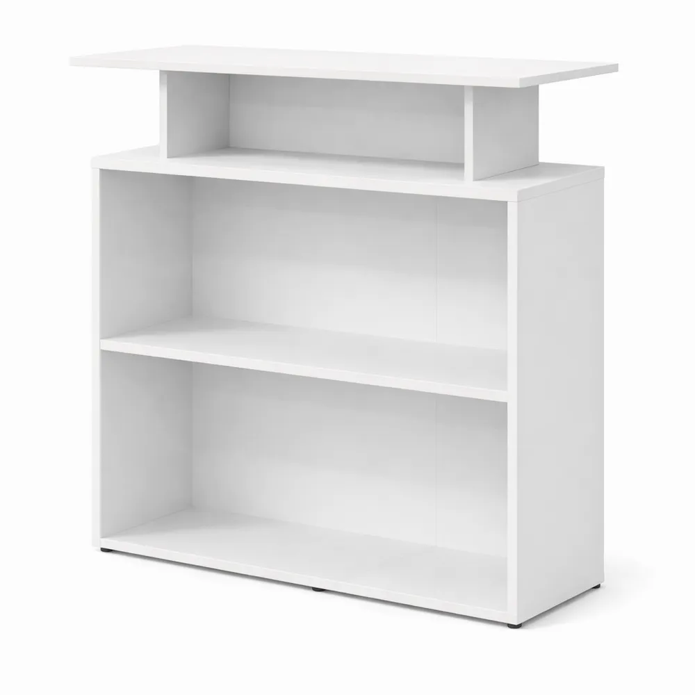 Scrivania Reception Bianca in Legno Massello 100x40x104 cm