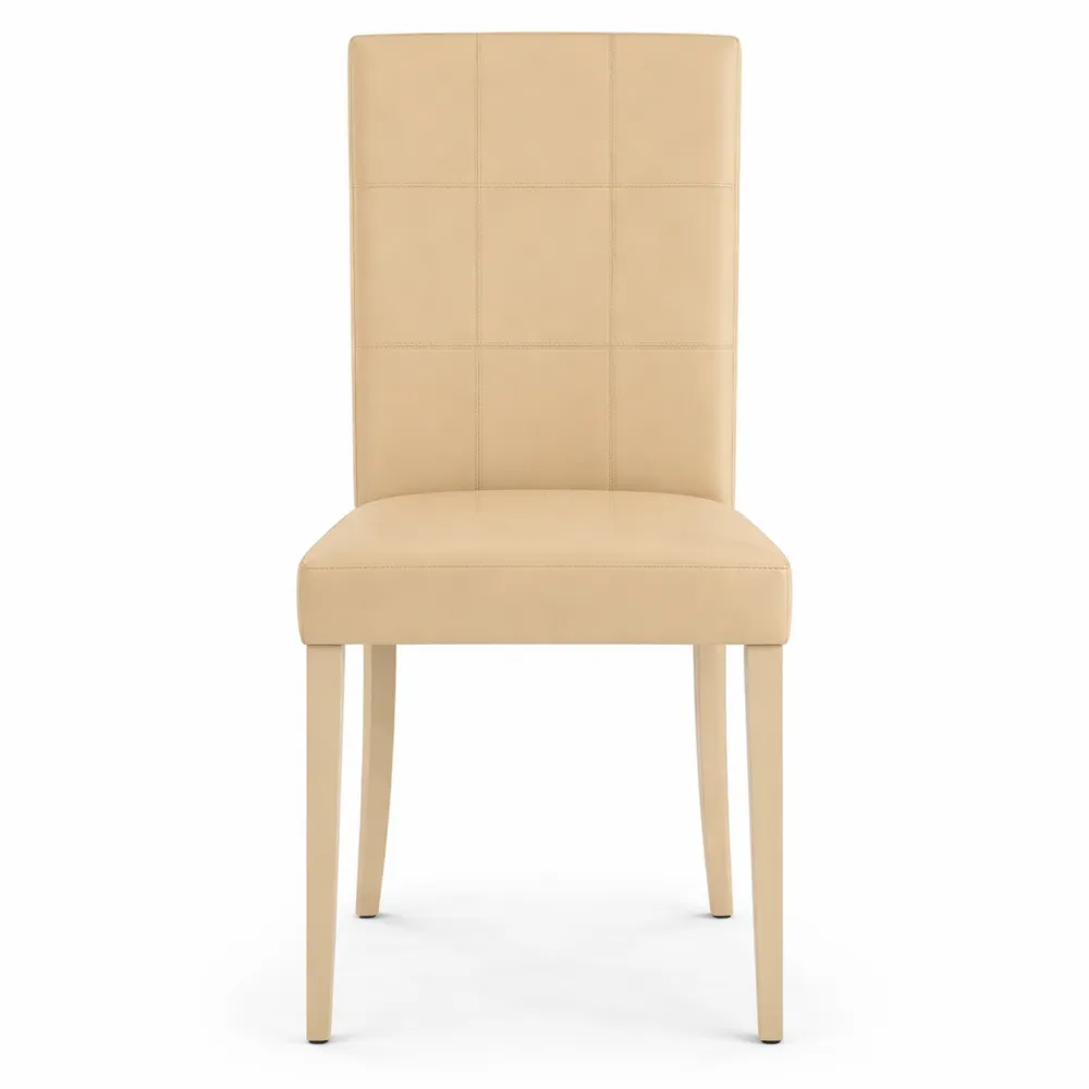 Sedia Moderna in Ecopelle e Legno per Sala da Pranzo