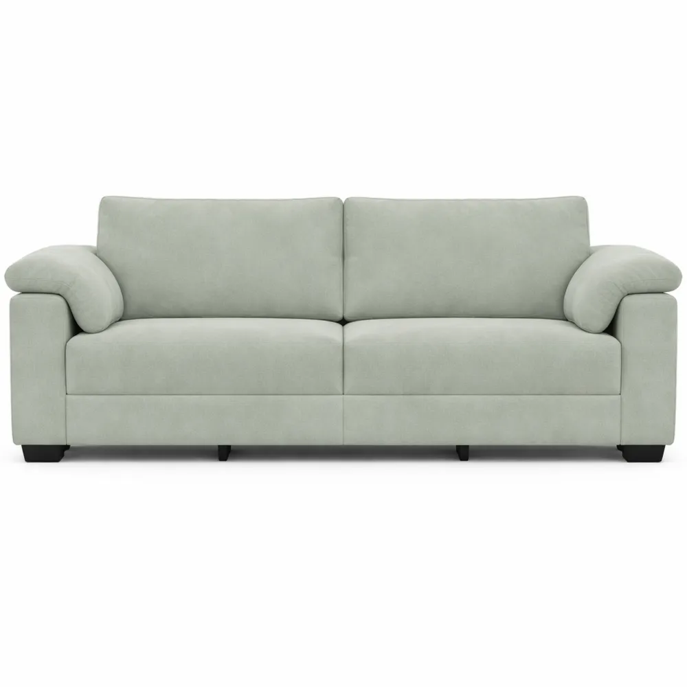 Divano a 3 Posti in Velluto Grigio Chiaro 178 cm