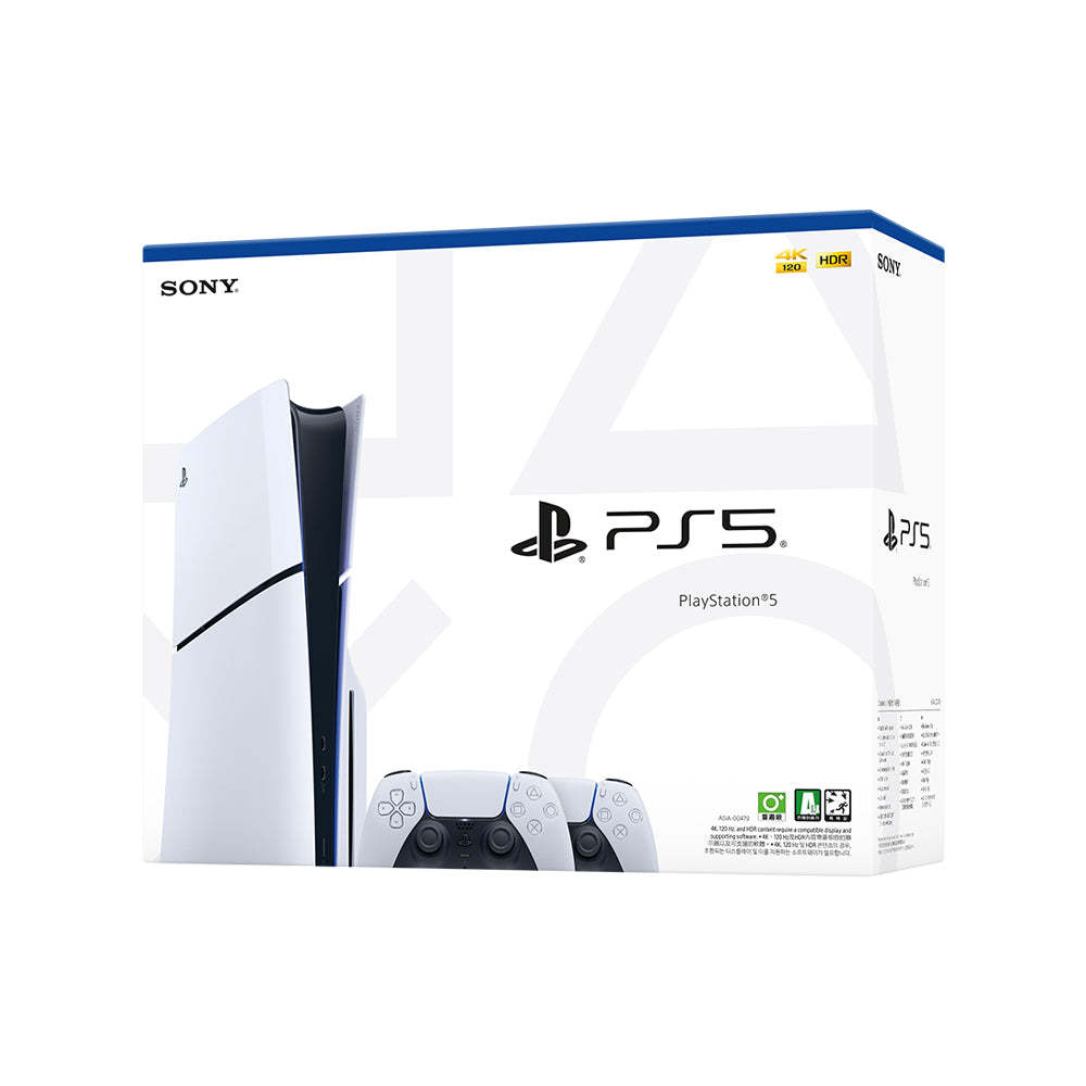 Sony Playstation PS5 Slim Console Two Dualsense Wireless Controllers Bundle  With Official Playstation Warranty