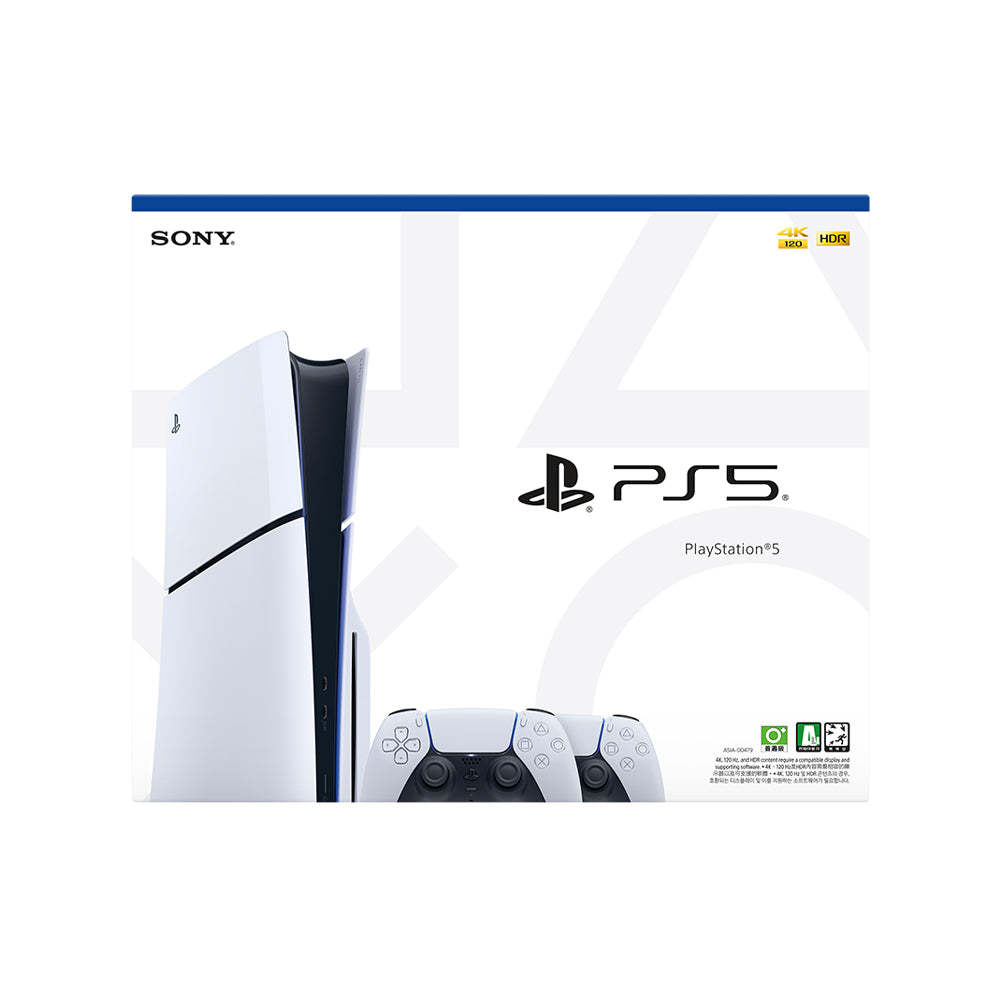 Sony Playstation PS5 Slim Console Two Dualsense Wireless Controllers Bundle  With Official Playstation Warranty