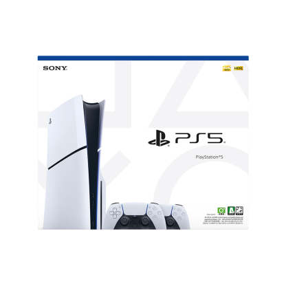 Sony Playstation PS5 Slim Console Two Dualsense Wireless Controllers Bundle  With Official Playstation Warranty