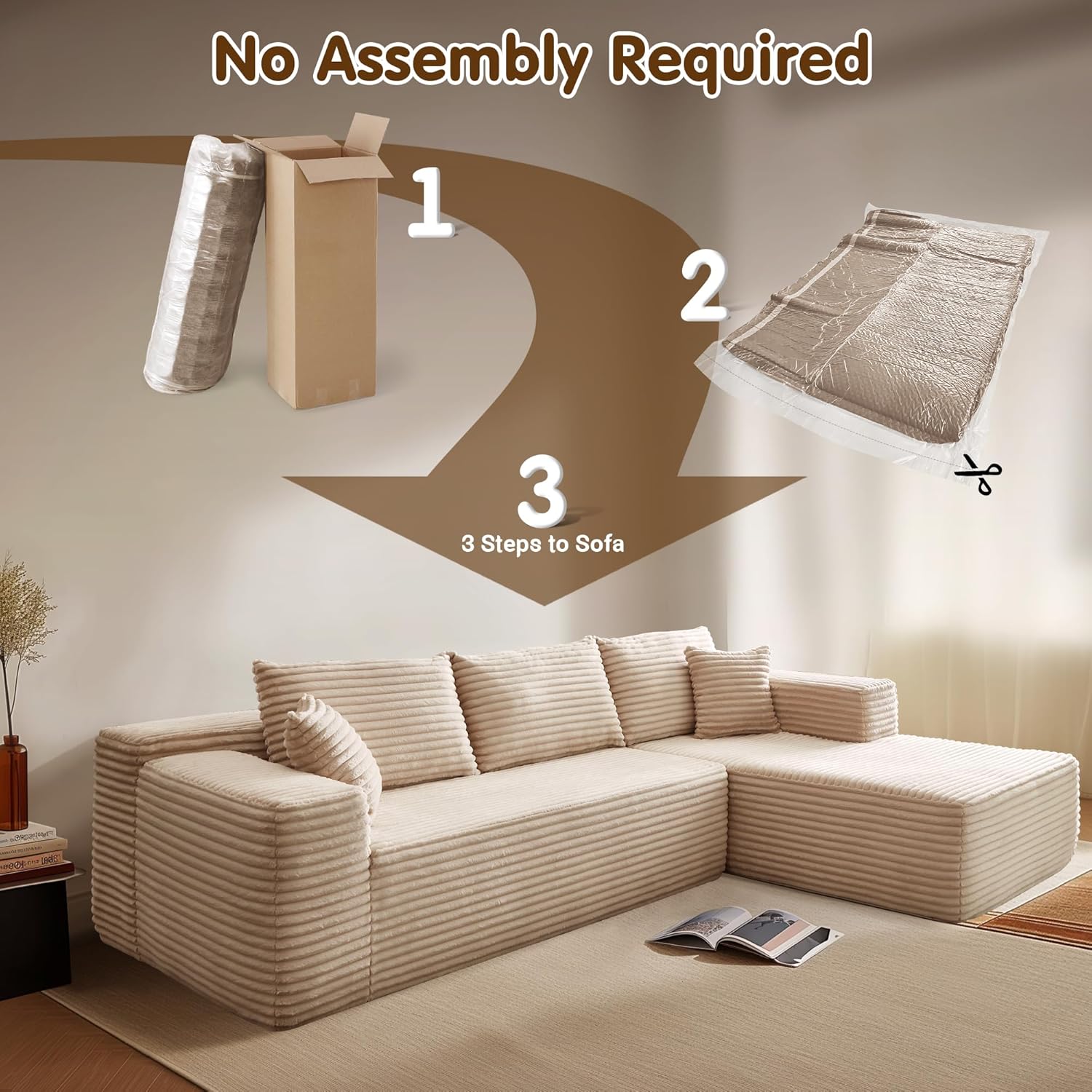 💥Last Day $39! 🔥Ovios Modular Cloud Sectional Sofa