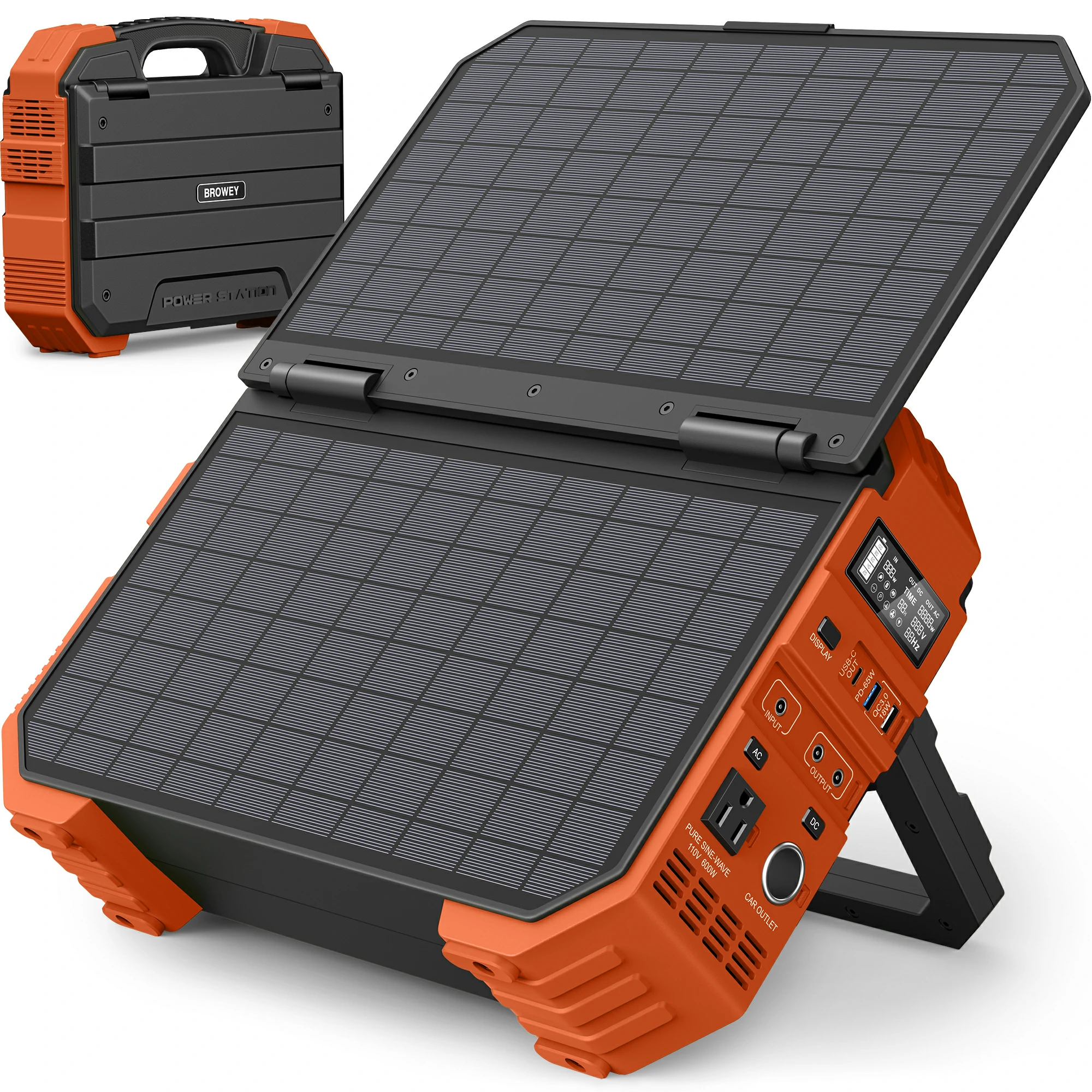 🔥Portable Power Station with Built-in Solar Panel