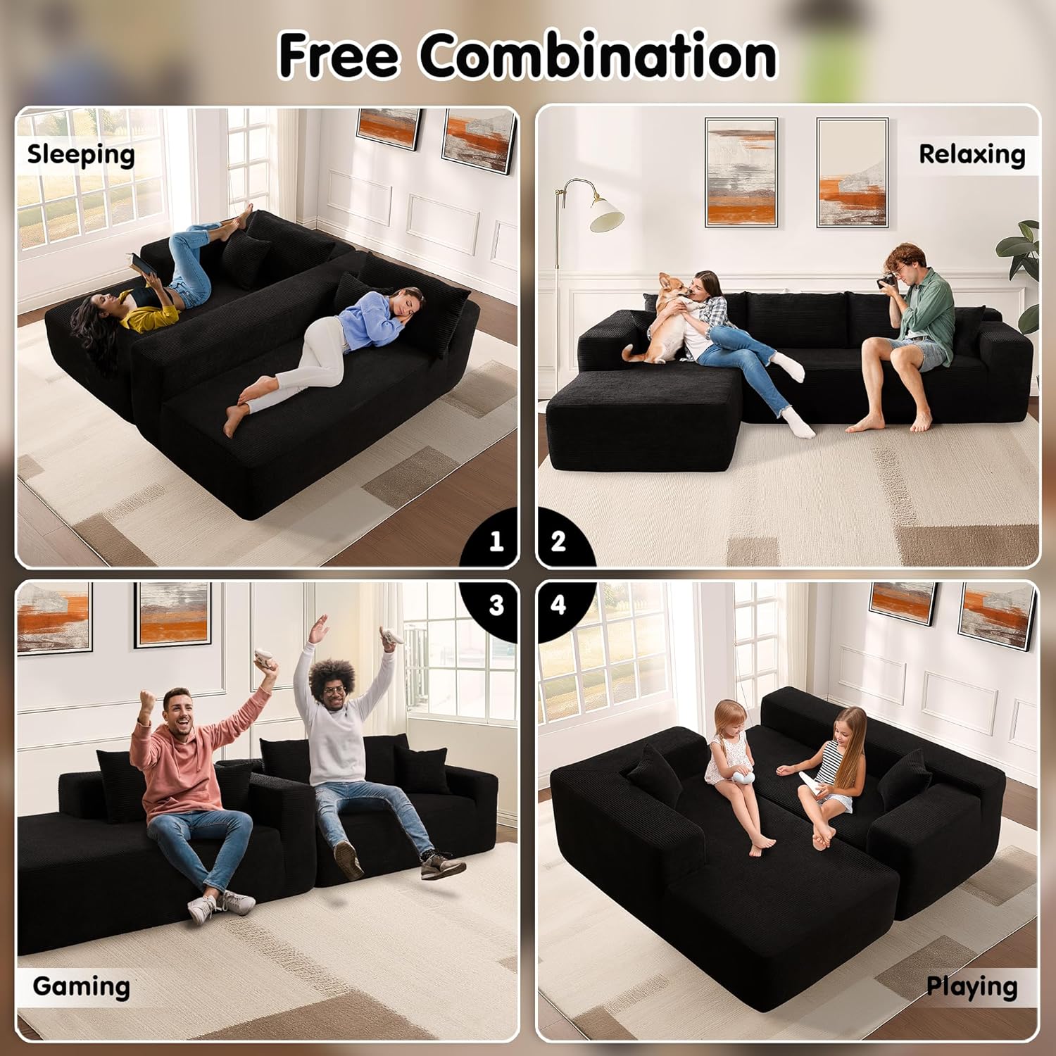 💥Last Day $39! 🔥Ovios Modular Cloud Sectional Sofa