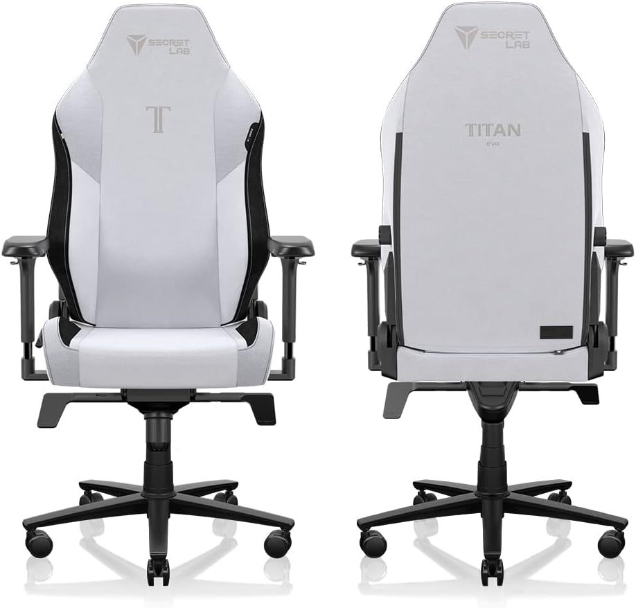 Secretlab Titan Evo Cookies & Cream Gaming Chair - Reclining, Ergonomic & Heavy Duty Computer Chair with 4D Armrests, Magnetic Head Pillow & Lumbar Support - Big and Tall 395 lbs - Gray - Fabric