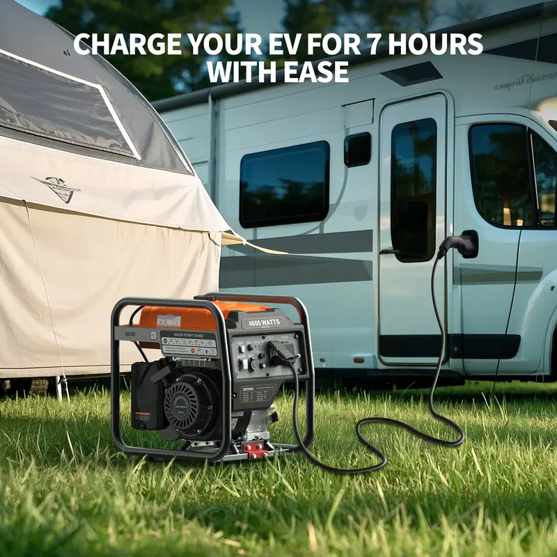 Efurden Outdoor Power Equipment 4000 WattsPortable Generator, Open Frame InverterGenerator with ECO Mode, Gas Powered, QuietOperation, Emergency Home Backup, RV Ready