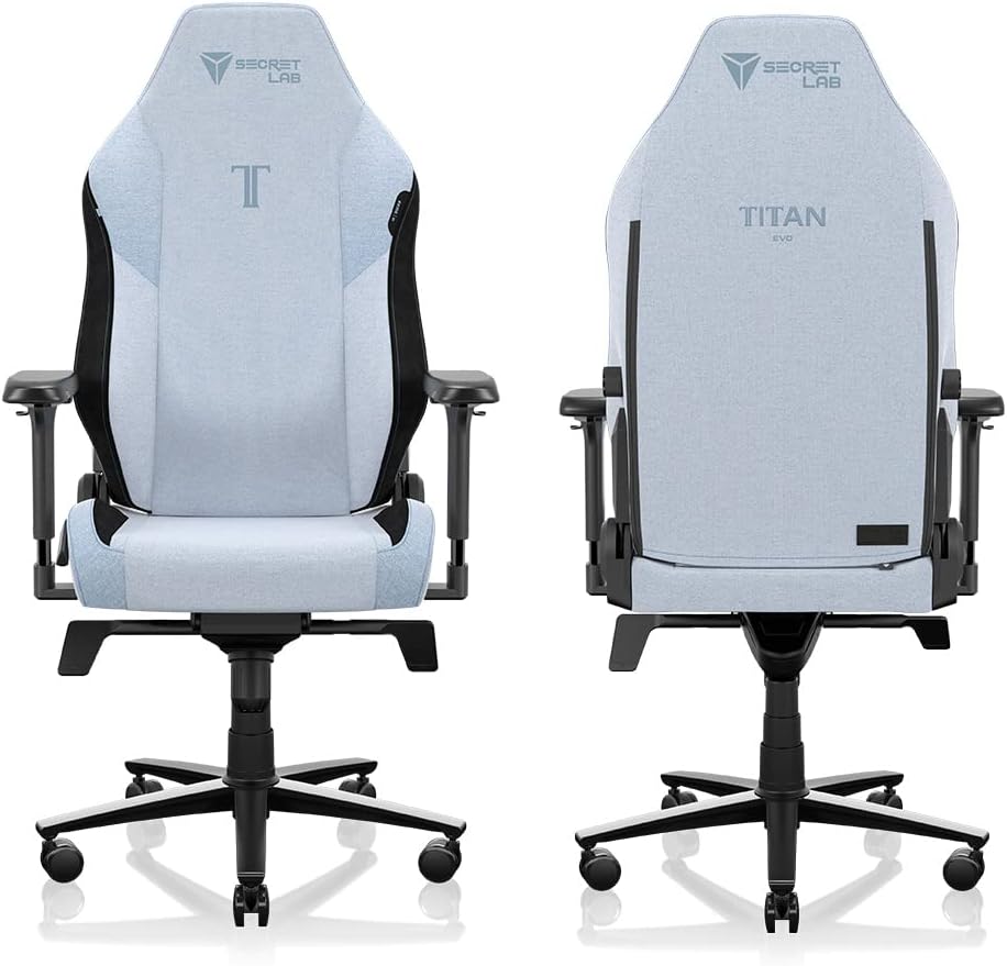 Secretlab Titan Evo Cookies & Cream Gaming Chair - Reclining, Ergonomic & Heavy Duty Computer Chair with 4D Armrests, Magnetic Head Pillow & Lumbar Support - Big and Tall 395 lbs - Gray - Fabric