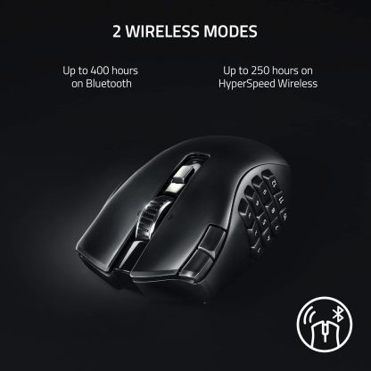  Naga V2 Pro Wireless MMO Gaming Mouse: 19+1 Programmable Buttons w/Swappable Side Plates - HyperScroll Pro Wheel - Focus Pro 30K Optical Sensor - Optical Mouse Switches Gen-3-300 Hr Battery