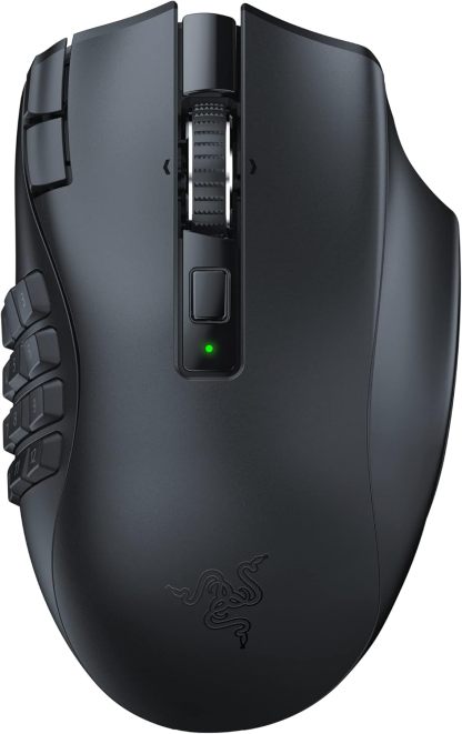  Naga V2 Pro Wireless MMO Gaming Mouse: 19+1 Programmable Buttons w/Swappable Side Plates - HyperScroll Pro Wheel - Focus Pro 30K Optical Sensor - Optical Mouse Switches Gen-3-300 Hr Battery