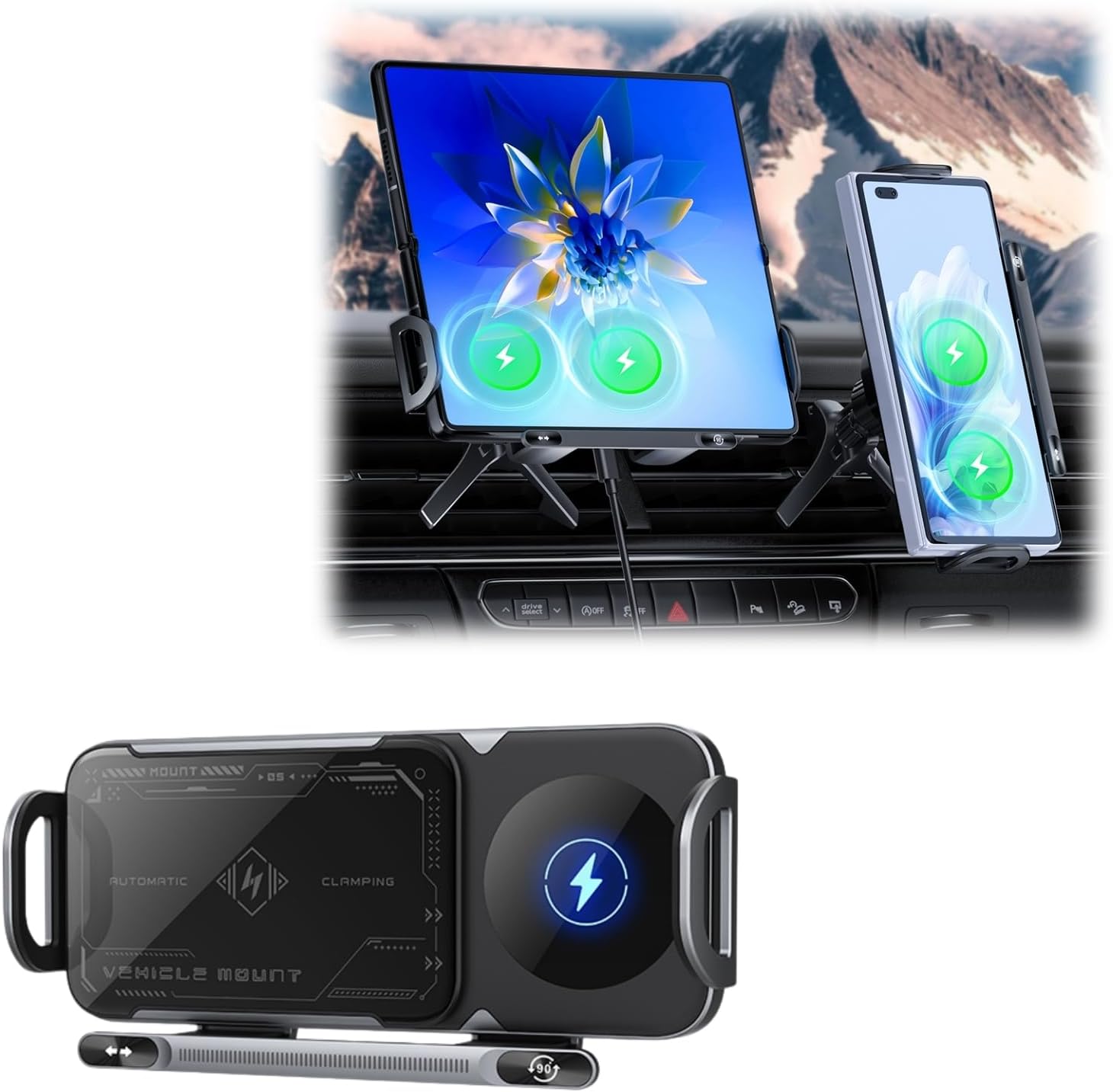 📱🚗Car mobile phone holder, electric induction wireless fast charging holder