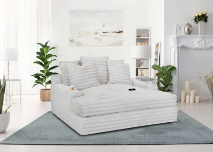（ Last 49 items）Comfy Upholstered Chaise Lounge Sofa