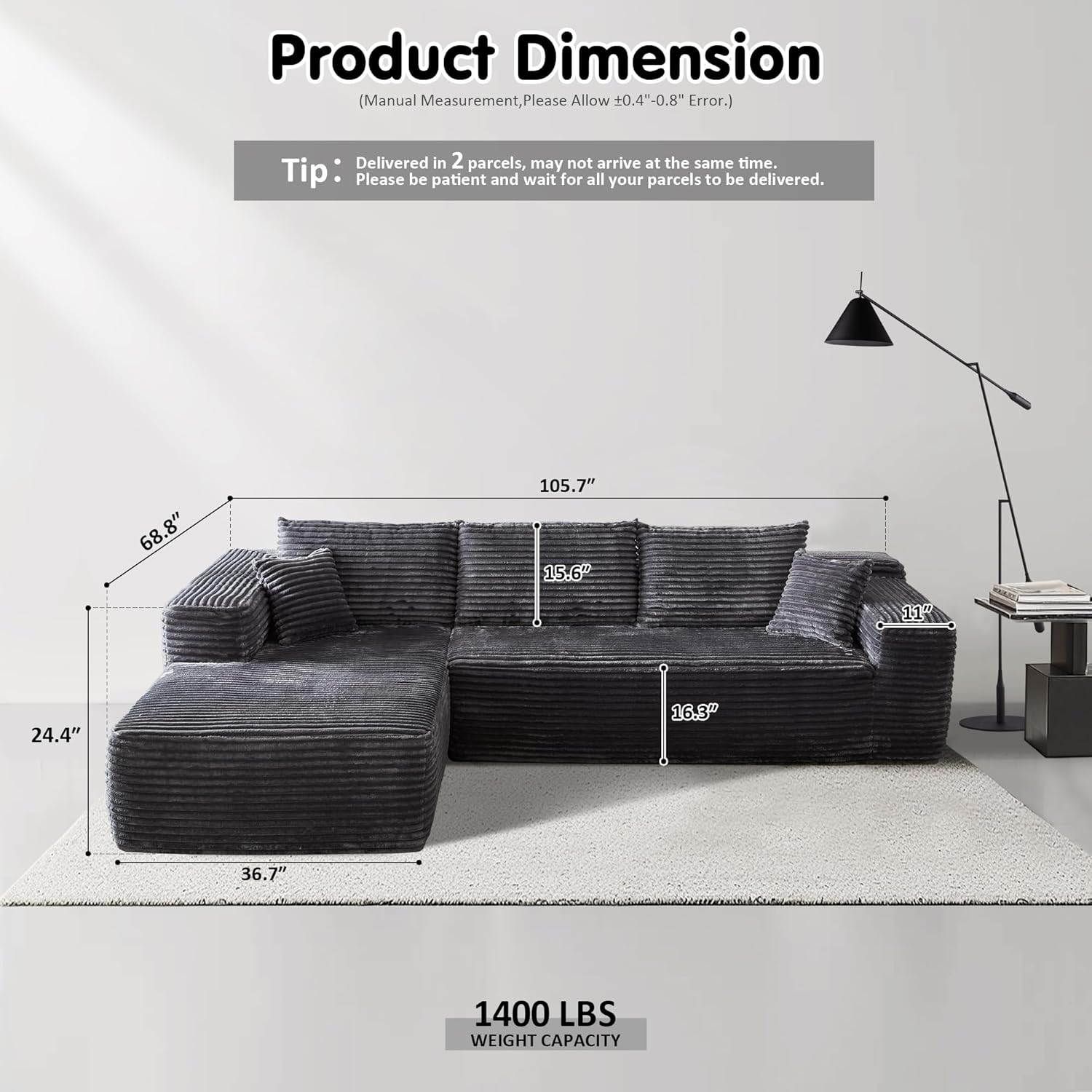 💥Last Day $39! 🔥Ovios Modular Cloud Sectional Sofa