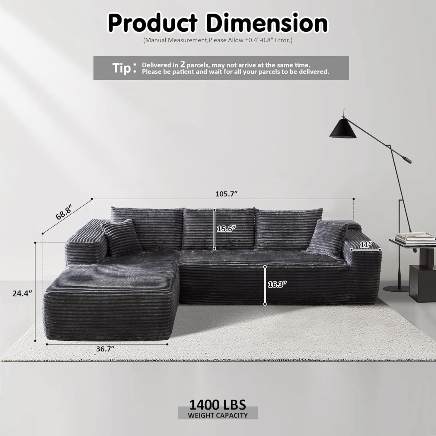 💥Last Day $39! 🔥Ovios Modular Cloud Sectional Sofa