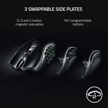  Naga V2 Pro Wireless MMO Gaming Mouse: 19+1 Programmable Buttons w/Swappable Side Plates - HyperScroll Pro Wheel - Focus Pro 30K Optical Sensor - Optical Mouse Switches Gen-3-300 Hr Battery