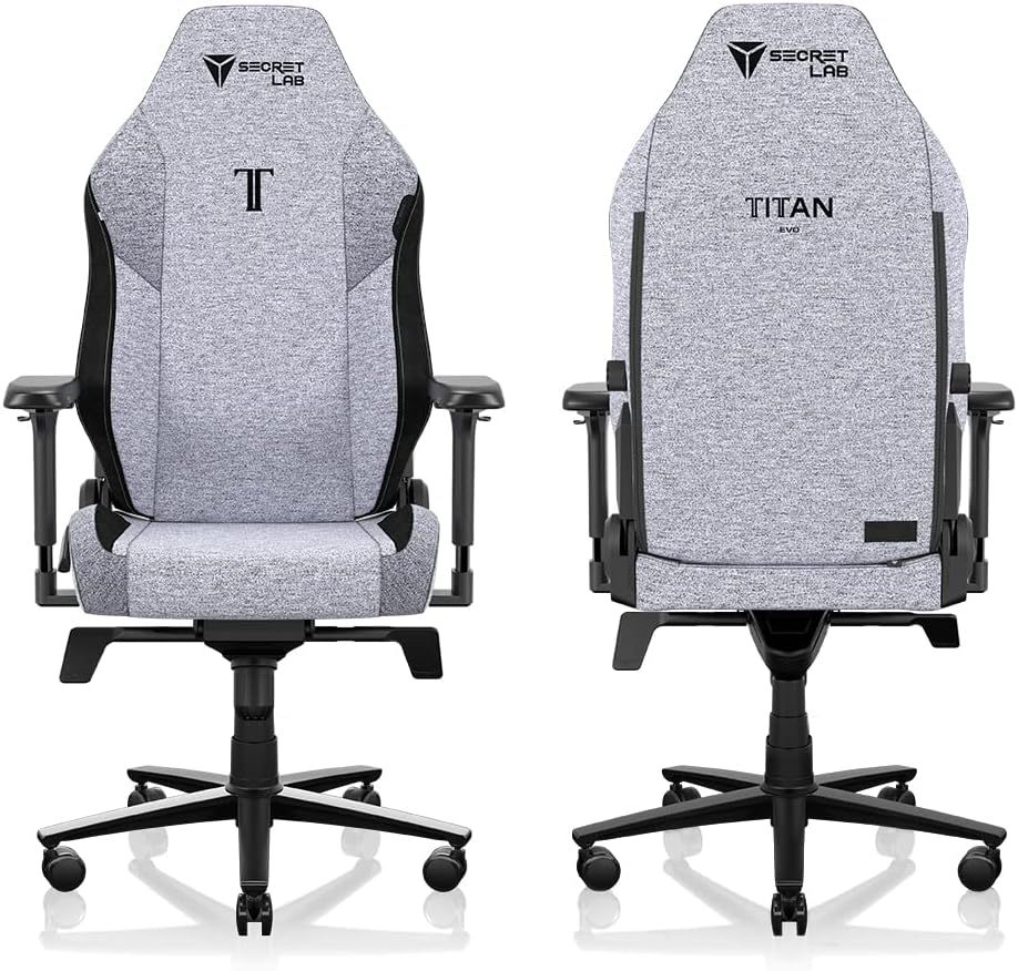 Secretlab Titan Evo Cookies & Cream Gaming Chair - Reclining, Ergonomic & Heavy Duty Computer Chair with 4D Armrests, Magnetic Head Pillow & Lumbar Support - Big and Tall 395 lbs - Gray - Fabric