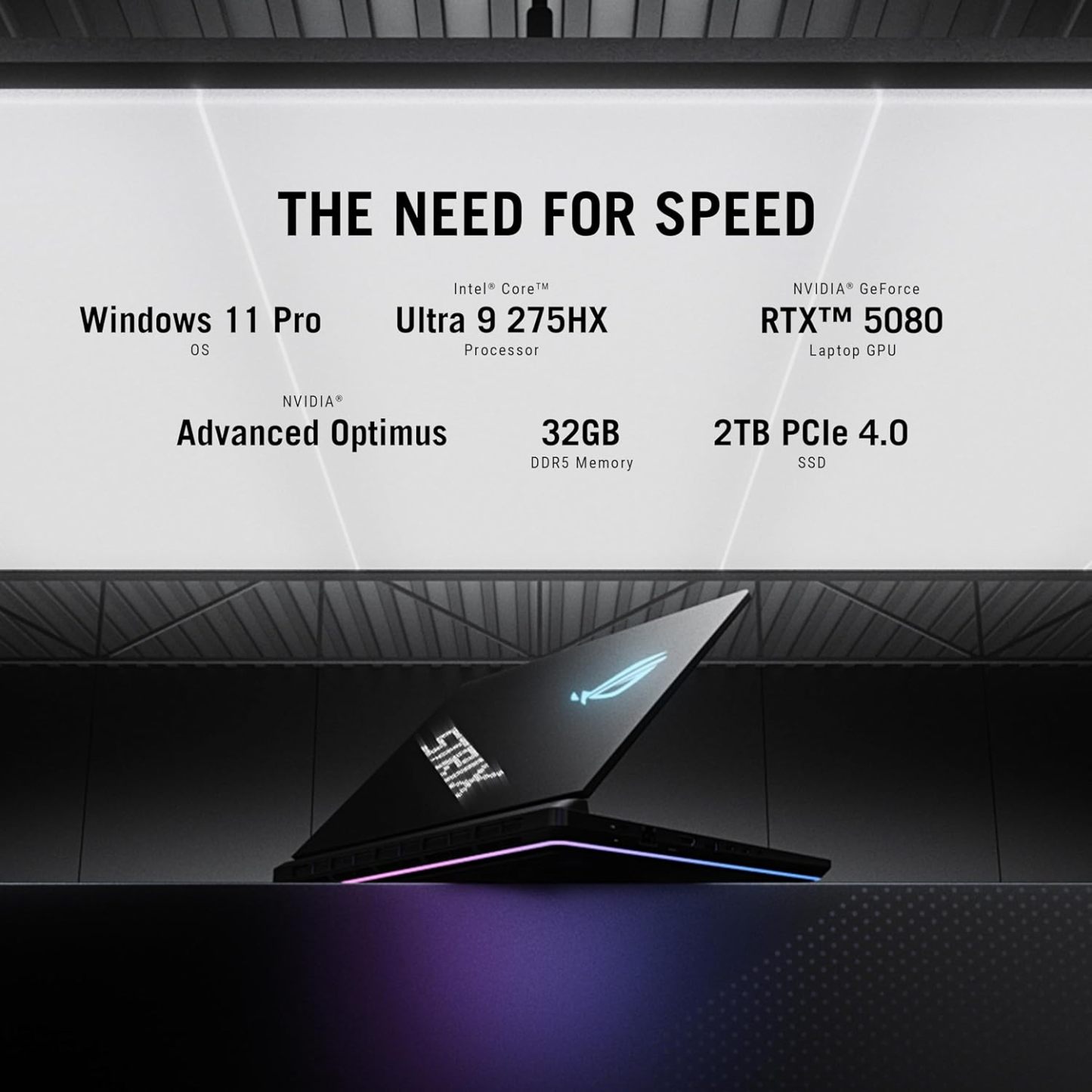  ROG Strix SCAR 16 (2025) Gaming Laptop, 16” ROG Nebula HDR 16:10 2.5K 240Hz/3ms, NVIDIA GeForce RTX 5080, Intel Core Ultra 9 275HX, 32GB DDR5, 2TB PCIe Gen 4 SSD, Wi-Fi 7, Win 11 Pro, G635LW-XS97