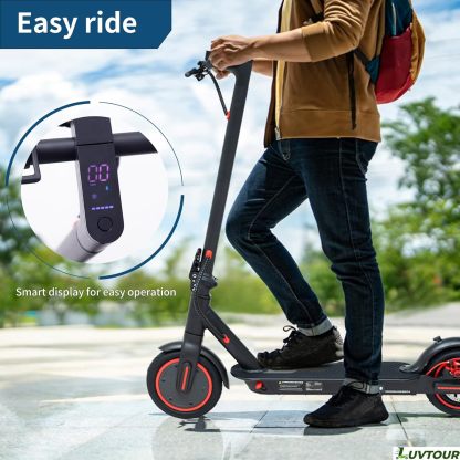 LuvTour Electric Scooter Adult, ES-S3 PRO E Scooters Max. 40km Range, Foldable Electric Scooters with APP, Double Braking System