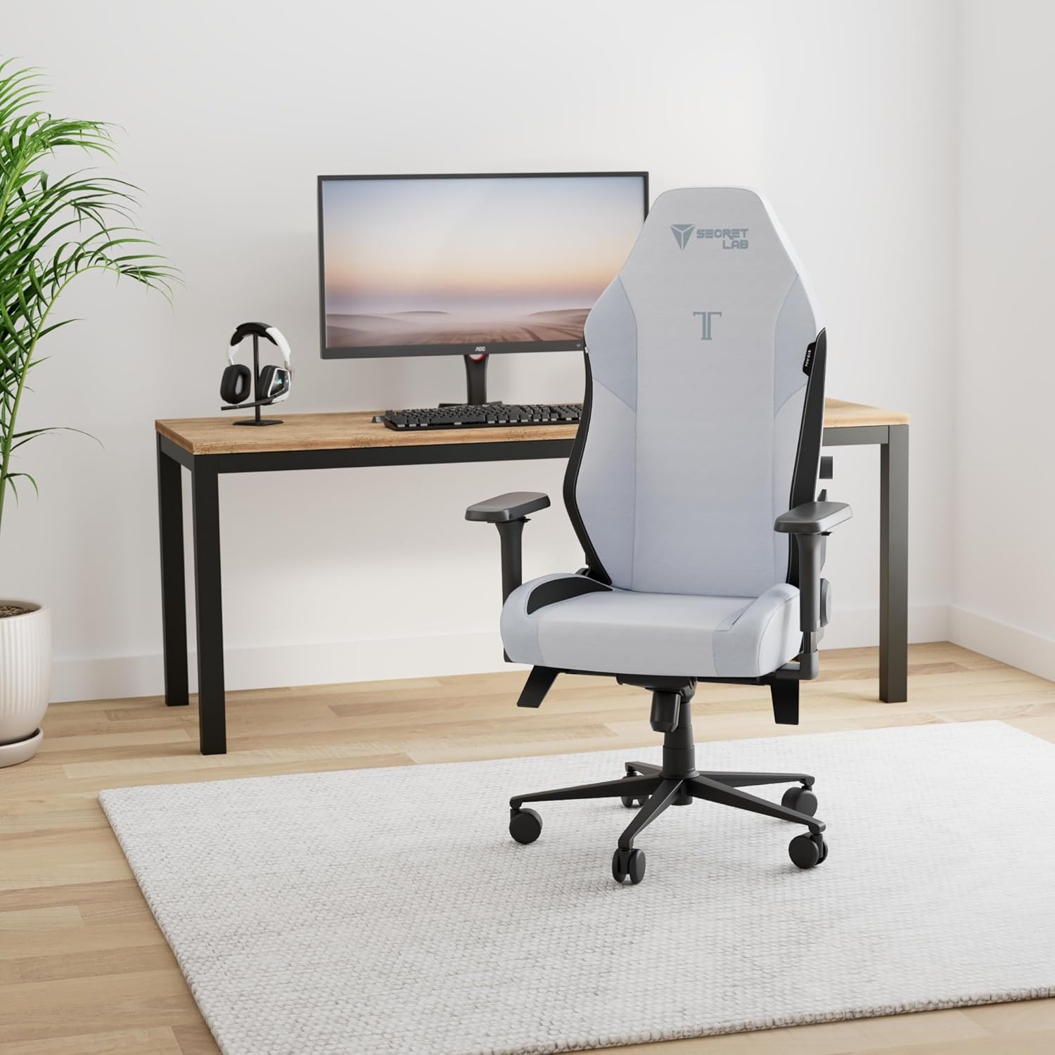 Secretlab Titan Evo Cookies & Cream Gaming Chair - Reclining, Ergonomic & Heavy Duty Computer Chair with 4D Armrests, Magnetic Head Pillow & Lumbar Support - Big and Tall 395 lbs - Gray - Fabric