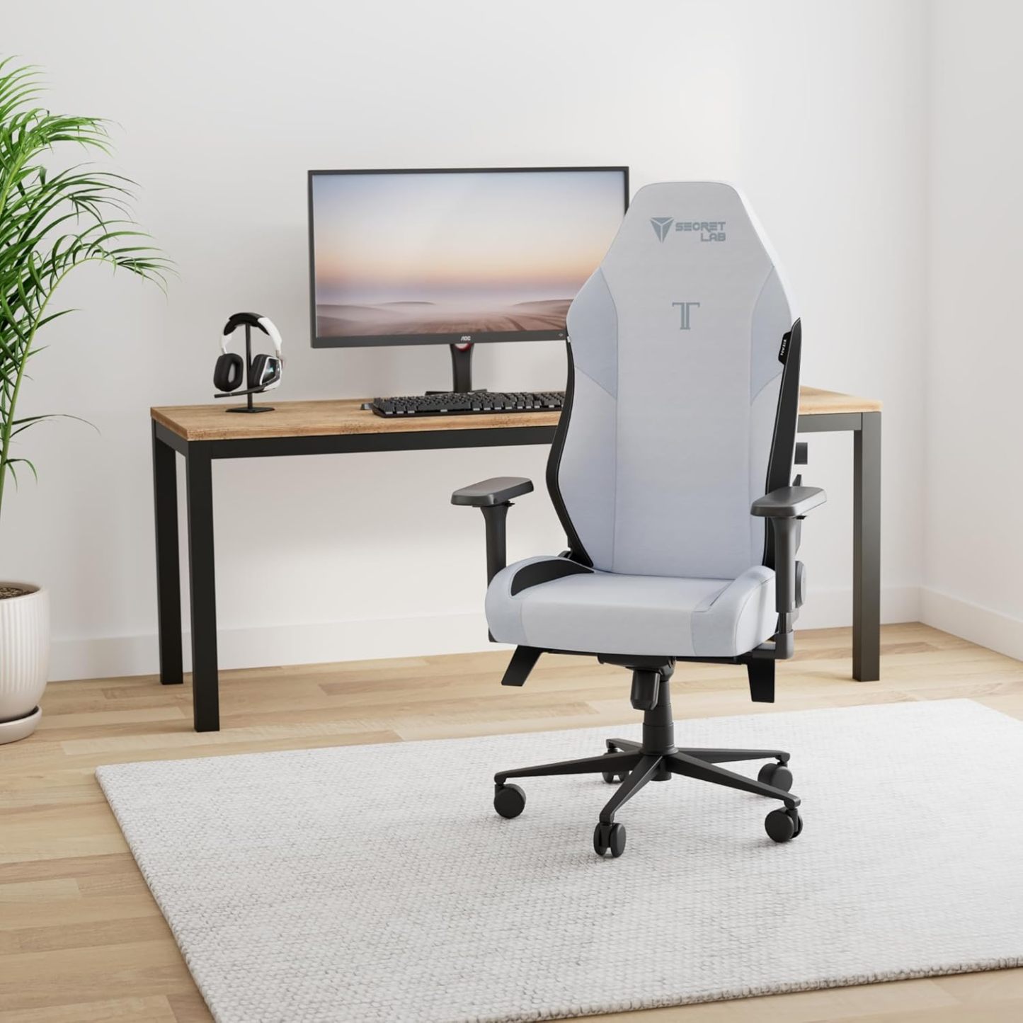 Secretlab Titan Evo Cookies & Cream Gaming Chair - Reclining, Ergonomic & Heavy Duty Computer Chair with 4D Armrests, Magnetic Head Pillow & Lumbar Support - Big and Tall 395 lbs - Gray - Fabric