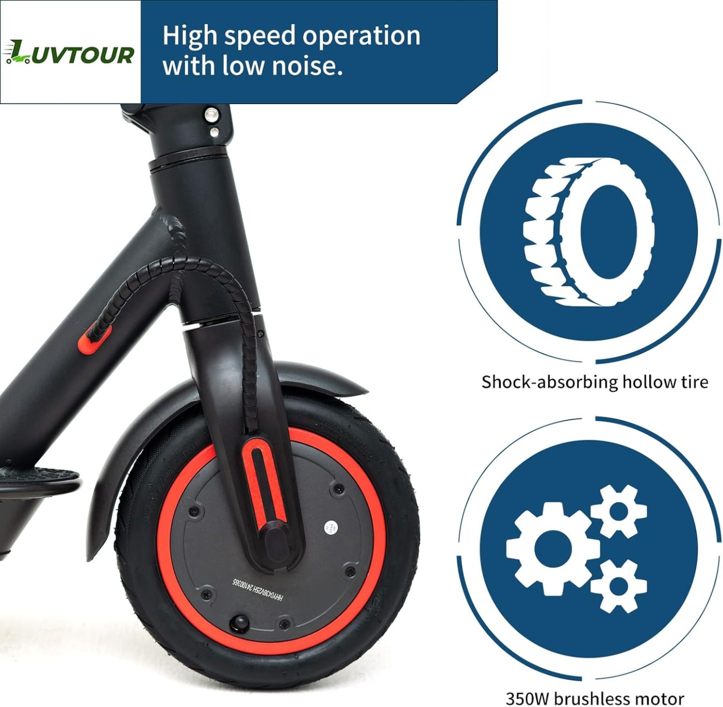 LuvTour Electric Scooter Adult, ES-S3 PRO E Scooters Max. 40km Range, Foldable Electric Scooters with APP, Double Braking System