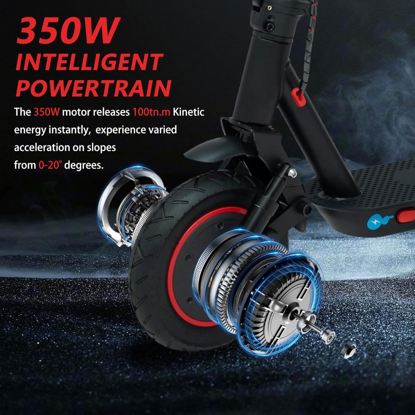 LuvTour Electric Scooter Adult, ES-S3 PRO E Scooters Max. 40km Range, Foldable Electric Scooters with APP, Double Braking System
