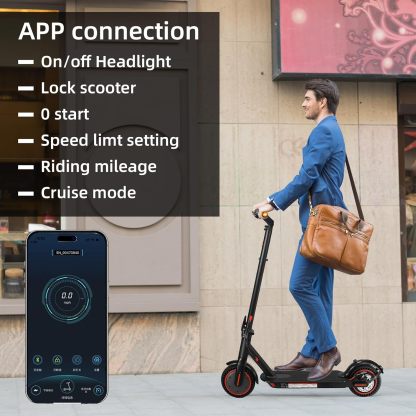 LuvTour Electric Scooter Adult, ES-S3 PRO E Scooters Max. 40km Range, Foldable Electric Scooters with APP, Double Braking System